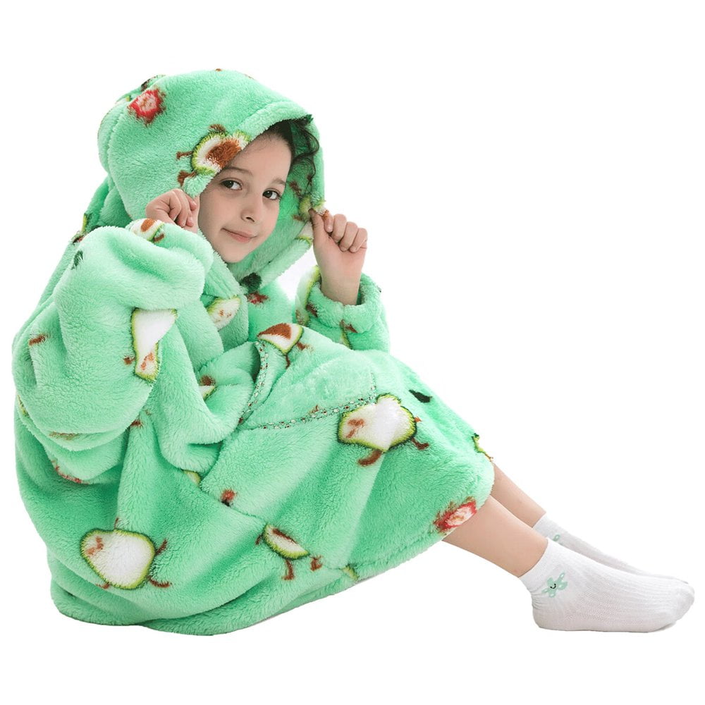 Blanket Hoodie Oversized Soft Wearable Blanket with Sleeves and Pocket Winter Warm Cozy Sweatshirt Blanket Comfortable Cute Pattern Blanket for Kids Boys Girls Walmart