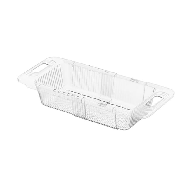 Wweixi 1/2/3 Convenient Drain Rack With Easy Access Handles For Various Uses Vegetable Wash Basin Plastic Basket hyaline white 1 Pc