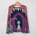 thumbnail image 5 of Rick And Morty Women’s Pajama Top 3D Digital Print Sleepwear Trendy Crewneck Pullovers Long Sleeve Shirts S, 5 of 8