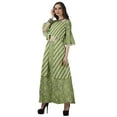thumbnail image 4 of Moomaya Printed High Low Crop Top Kurti Palazzo Set Ethnic Indian Clothing Set For Womens, 4 of 8