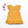 thumbnail image 3 of Utlike Girls T-Shirt Baby Kids Solid Tops Cotton Sleeve Fly Color Blouse Ruffle Tops Sweet Girl Lightweight Top Size 12 Months-18 Months, 3 of 3