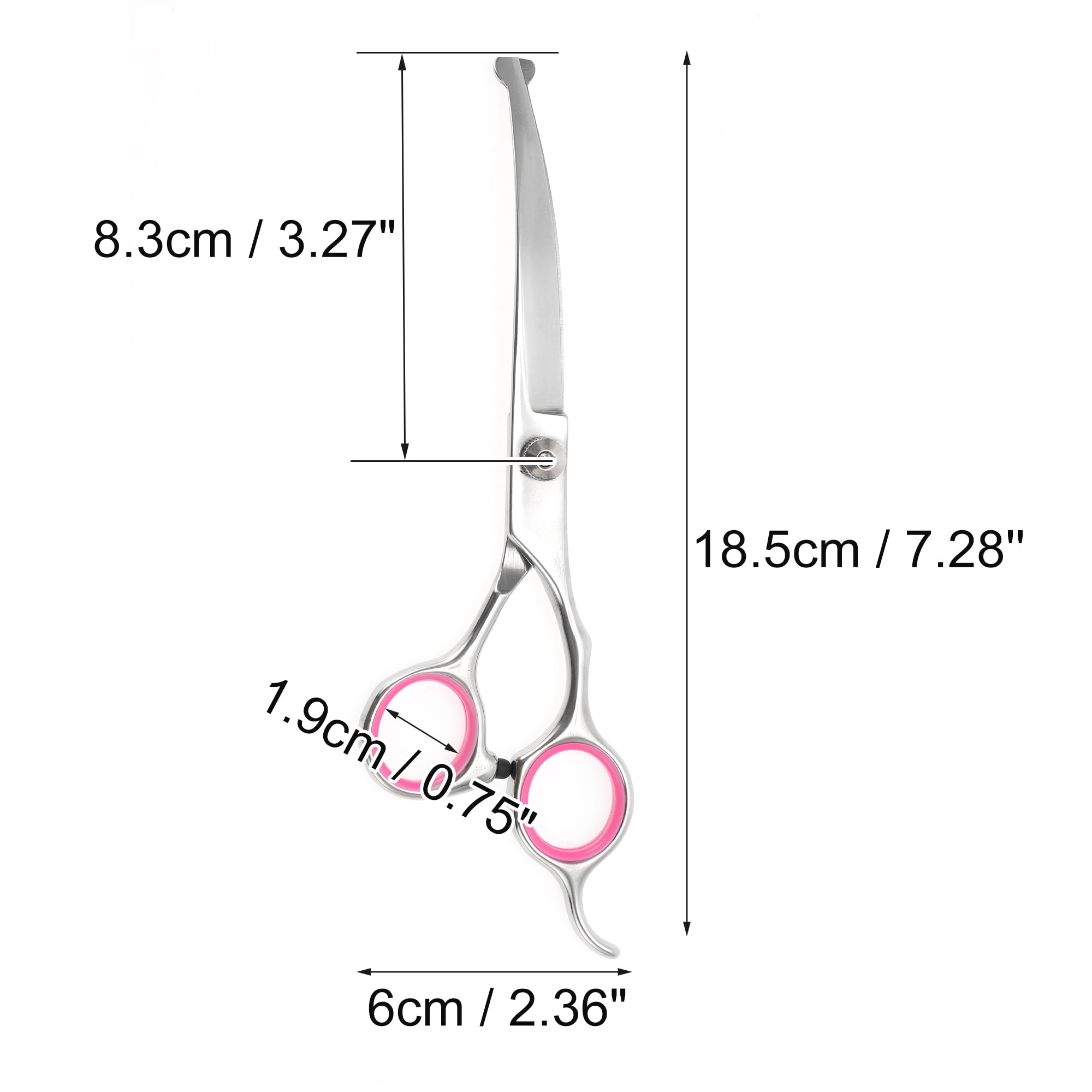 Unique Bargains 1 Pc Round Head Dog Grooming Scissors for Pets 6 Inches Silver Tone Pink