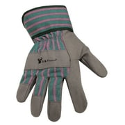 G & F Kids Garden Gloves, 1 Pair, Grey, Synthetic Leather Kids Work Gloves for Boys & Girls Ages 4-6, Safety Cuff Non-Slip Grip Gardening Gloves for Kids, Medium