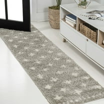 JONATHAN Y MOROCCAN HYPE 2 x 10 Runner Rug, Cristo Berber Geometric Shag - Gray/Ivory, MOH403B-210