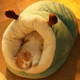 thumbnail image 5 of RKSTN Bed for Dog and Cat, Pet Bed, Plush Hooded Cat Beds for Indoor Cats, Anti Slip Self Warming Cats Beds Cave, Ideal for Indoor Use - Fits up to 6lbs (15.8"x11.8", S, Green), 5 of 8