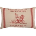 thumbnail image 5 of VHC Brands Sawyer Mill Hen and Chicks Pillow 14x22 Bedding Accessory, Chicken Feed, Country Red, 5 of 5