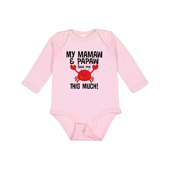 Inktastic Mamaw Papaw Love Me Boys or Girls Long Sleeve Baby Bodysuit