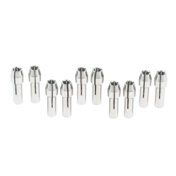 10 pinzas para portabrocas, 1 mm, 1,5 mm, 2,35 mm, 3 mm, vástago de 3/4", para taladro rotatorio 3.2mm