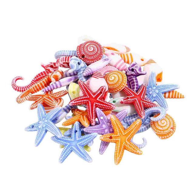 Adornos de conchas marinas para playa, adornos de animales, minidecoración de conchas de resina, microárboles, decoración de fiestas, paisajismo de caracoles, manualidades oceánicas