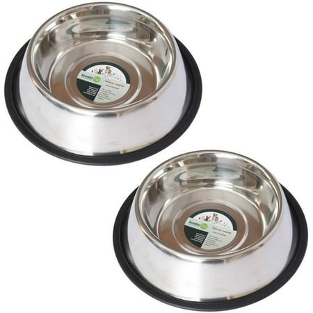 UPC: 0601393514114 | 2-Pack Stainless Steel Non-Skid Pet Bowl For Dog or Cat  8 Oz  1 Cup