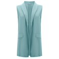 thumbnail image 3 of Tanghaowl Womens Vests Lightweight, Women Fashion Long Buckle Casual Temperament Sleeveless Riding Heart Vest Outerwear Blue XL, 3 of 6