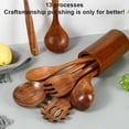 thumbnail image 5 of 1PCS Wooden Kitchen Utensils Set, Black Walnut Wood Long and Spoons Handle, 5 of 9