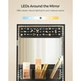 thumbnail image 6 of SONGMICS Mirrored Jewelry Cabinet Wall/Door Mount Jewelry Armoire Organizer Makeup Storage Cabinet Box w/ Full Length Frameless Lighted Built-in Makeup Mirror 2 Drawers Lockable Black, 6 of 8