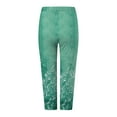 thumbnail image 4 of YDFCWXW Womens Capri Leggings Butterfly Printed High Waisted Legging Stretchy Athletic Gym Tights Cropped Yoga Pants Mint Green, XXL, 4 of 5