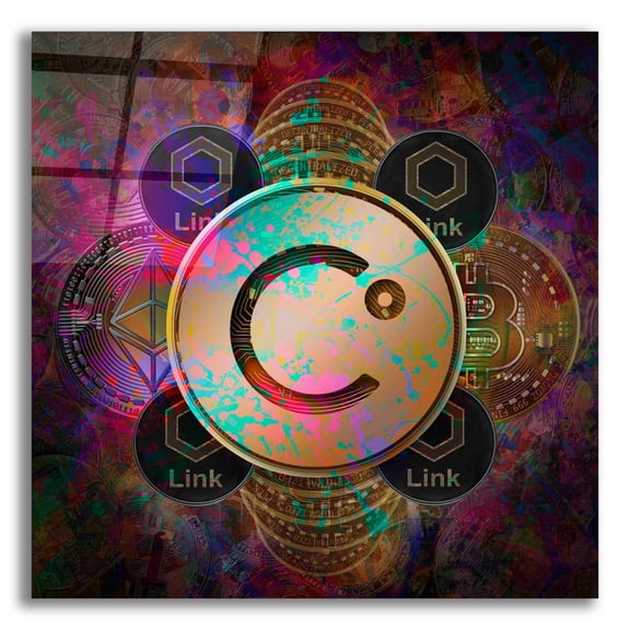 Epic Art 'CEL Celsius Network Crypto Pyramid,' Acrylic Glass Wall Art, 12"x12"