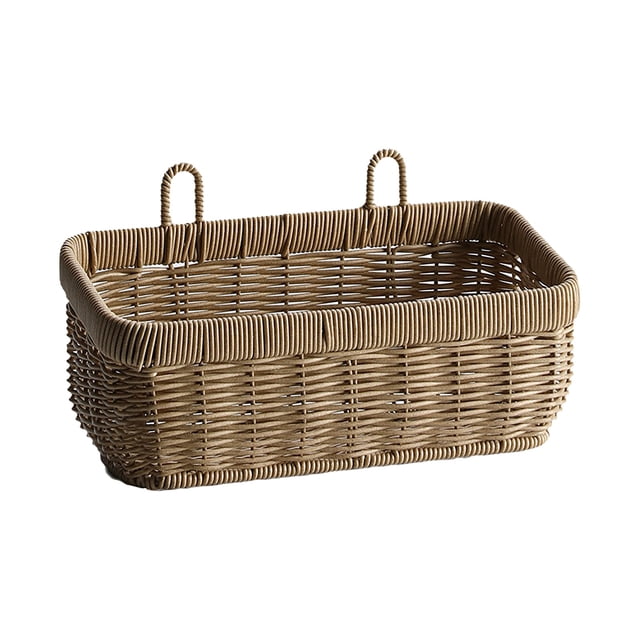 1Pc Garlic Ginger Wall Hanging Storage Basket Woven Kitchen Storage Holder for Fruits Vegetables Flowers Sturdy Multi-functional Storage Organizer with Hanging Design, Multicolor