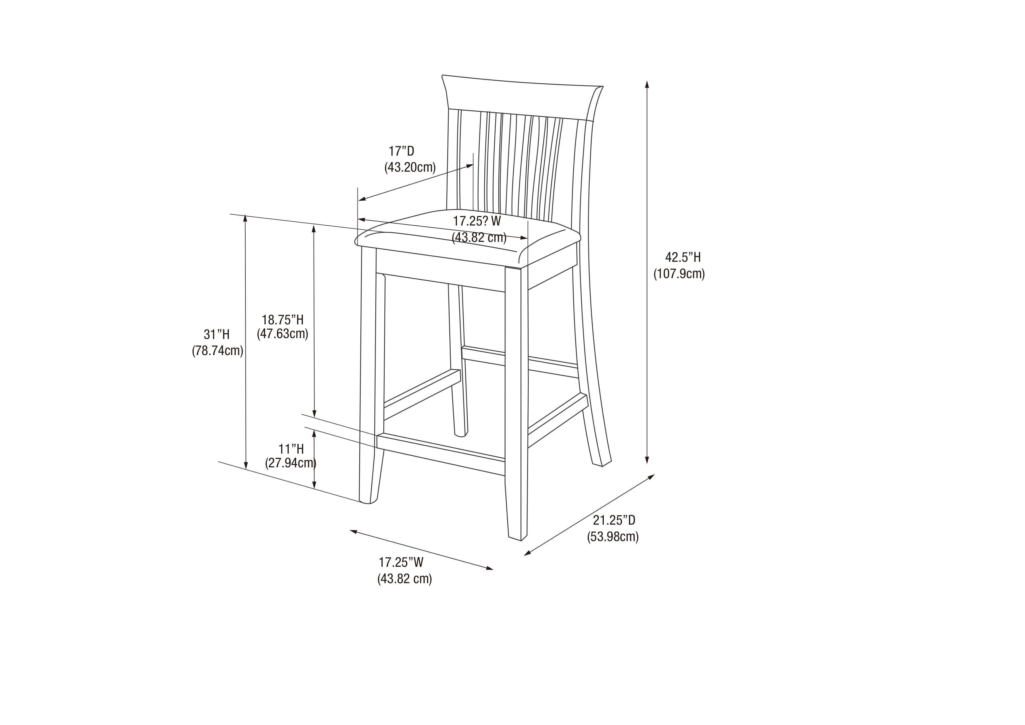 Linon Triena Wood Craftsman 31" Mission Back Faux Leather Bar Stool in Cherry