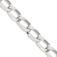 thumbnail image 4 of Solid .925 Sterling Silver 120 Open Link Flat Chain Necklace 4.8mm in width 16" Long with Lobster Clasp, 4 of 4