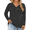 Black, variant on NISVIYA 2025 Plus Size Winter Tops for Women Dressy Button Blouses Casual V Neck Tunics T-Shirt