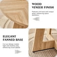 thumbnail image 3 of 5 Piece 47'' Round Dining Table Chairs Set for 4, Farmhouse Oak Kitchen Table with 4 Boucle Mid Century Modern Dinning Room Chairs, Wood Dinner Table &Upholstered Chair Set of 4, Beige, 3 of 8