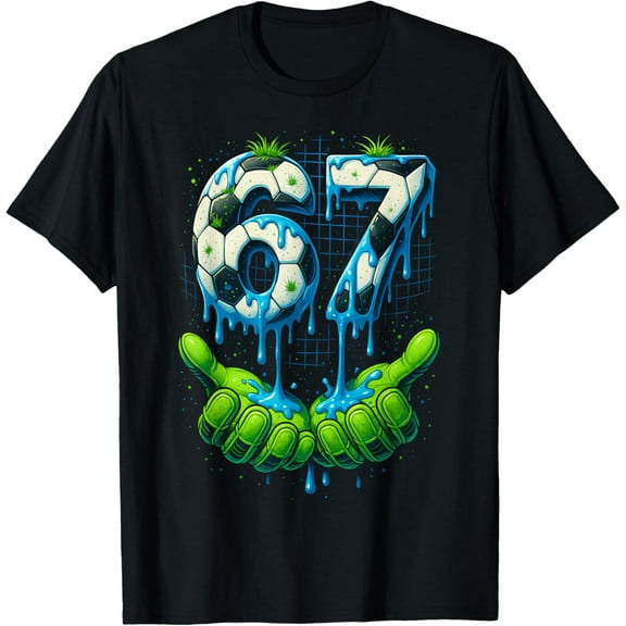 Soccer 67 Six Seven 6 7 Funny Gen Alpha Meme Drip Boys Kids T-Shirt- American fashion hot selling casual retro high quality 100% cotton T-shirt 1 piece