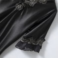 thumbnail image 3 of SWSMCLT Women's Short Sleeve Comfy Nightgown Pajamas Summer Pjs Soft Satin Silky Fall Vintage V Neck Thin Bow Black Small, 3 of 4