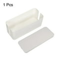 thumbnail image 3 of Uxcell Cable Management Box PP Cord Organizer Box w Tie to Hide Wires & Power Strips for Home Middle White, 3 of 6
