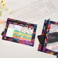 thumbnail image 4 of Funny Illusion Geometric Falling Sensation 2 Pack Pencil Pouch for 3 Ring Binder Smooth Zipper Folders with Pockets Clear Window Pencil Case, 4 of 6