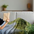 thumbnail image 3 of Nature Soft Flannel Fleece Throw Blanket, Serenity Trees Forest Track Path Garden Leaves Grass Sunny Skies Photography, Cozy Plush for Indoor and Outdoor Use, 50" x 70", Green, by Ambesonne, 3 of 5