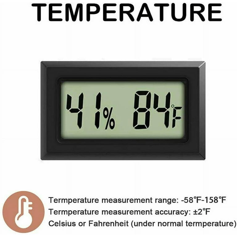  Mini Indoor Thermometer Hygrometer - CHIVENIDO Room Thermometer  2 in 1 Temperature and Humidity Monitor Gauge for Table, Kitchen, Office,  Outdoor (No Battery Needed)-Black : Patio, Lawn & Garden