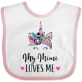 thumbnail image 3 of Inktastic My Mimi Loves Me Girl Unicorn Girls Baby Bib, 3 of 4