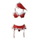 thumbnail image 4 of Conjunto de lencería sexy Gibobby para mujer estilo europeo y americano encaje Día de Navidad Rojo M, 4 of 4