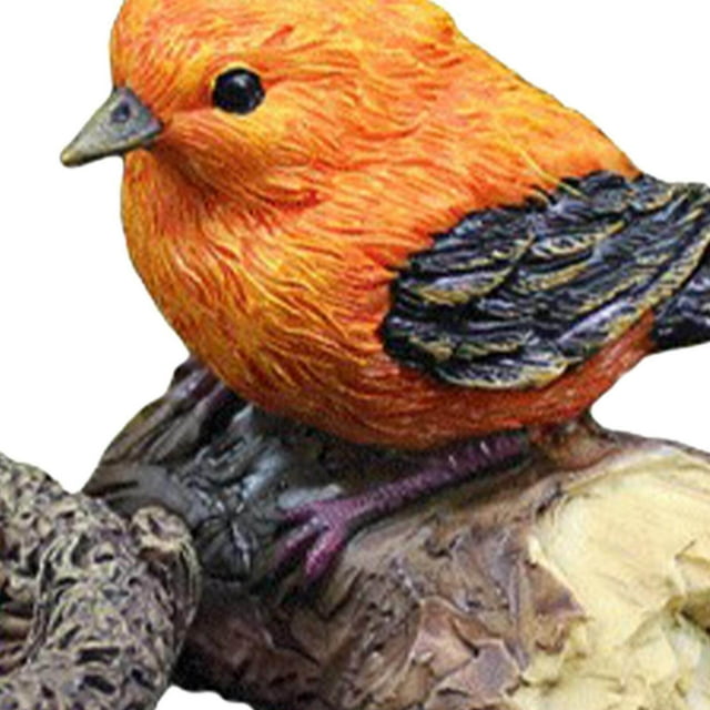 pitrice Miniature Bird Statue Arts Crafts Bird Animal Model Ornament Decor 2Pcs A