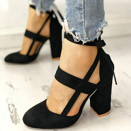 

XIAQUJ Sandals for Women Ladies Fashion High Heels Causal Shoes Strap Singles Sandals for Women Black_002 10(42)