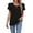 e-13Black63, variant on Women Tshirts Casual Solid Color Crew Neck Hollow Double Layer Short Sleeve T-Shirt Tops Soft Female Dailywear