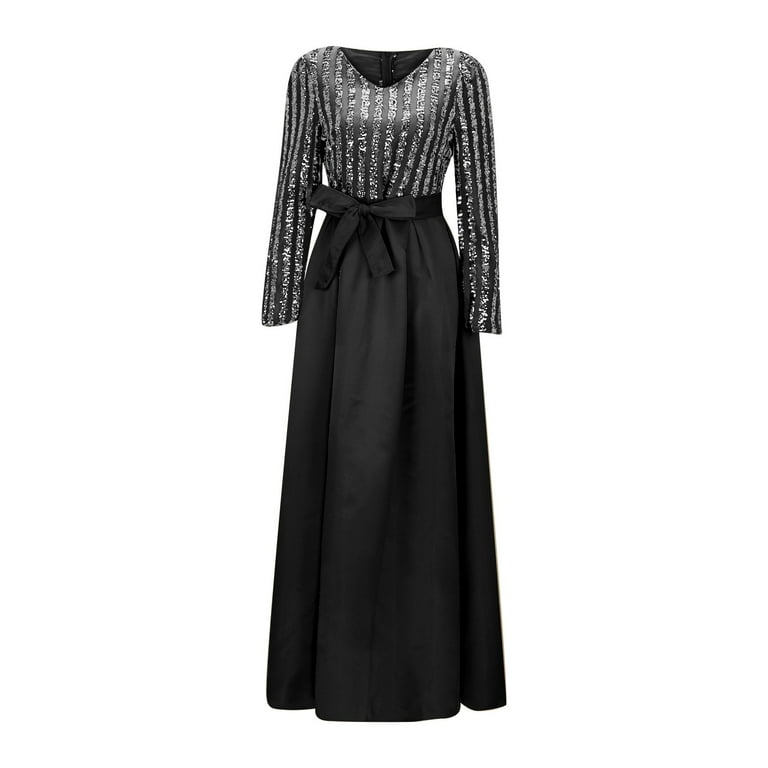 Gubotare Dresses for Women Long Sleeve Formal Dress Plus Size Evening  Dresses Maxi Prom Party Dresses Formal Homecoming Dresses Formal Gowns( Silver,3XL) - Walmart.com