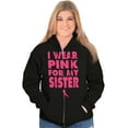 thumbnail image 3 of Wear Pink For My Sister Breast Cancer Zip Up Hoodie Men's Women's Brisco Brands S, 3 of 6