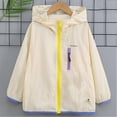 thumbnail image 4 of Big Boys Summer Thin Zip Hooded UPF Sun Protection Jacket Breathable Outdoor Coat Beige 4-5 Years, 4 of 7