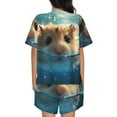 thumbnail image 6 of Daiia Cute Swimming Guinea Pig Pattern Womens Pajama Sets Short Sleeve Pajamas for Women Sets Soft Lounge Sets Casual Round Neck Sleepwear PJS-X-Large, 6 of 7