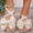 Beige, variant on Women's Bow Flat Crisscross Open Toe 2026 New Comfortable Sandals Dressy Beach Ankle Strap Shoe Black 8 Wide