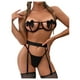 thumbnail image 1 of Gibobby Conjunto de lencería de encaje Conjunto de Lenceria Erotica para Mujer de Encaje Sensual, Ropa Interior Sexy Mujer, Conjunto de Interior de Encaje(Negro, XG), 1 of 5