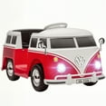 thumbnail image 1 of Qaba Lisensed Volkswagen T1 12V Kids Ride on Car with Dual Motor, Red, 1 of 10
