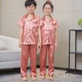 thumbnail image 4 of Niñas Ropa Color Sólido Manga Corta Traje de Hogar 60% Algodón 40% Lino, Invierno Bebé Niños Ropa Conjunto para Niño Pequeño, 4 of 8