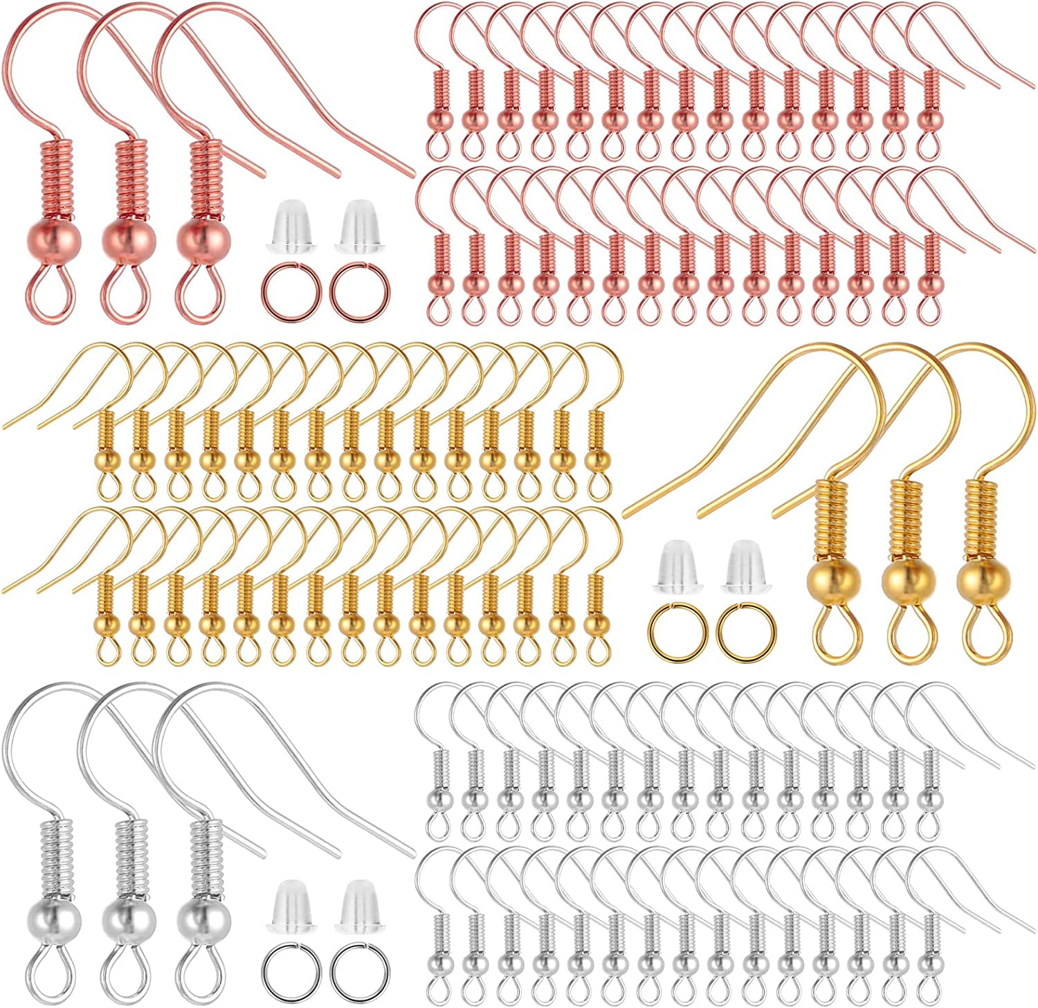 Hypoallergenic Goldhypoallergenic Silver Plated Earring Hooks 50pcs -  Jewelry Making Supplies