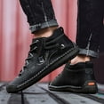 thumbnail image 4 of Mostsola Boots for Men Lace up Water Resistant Retro Handmade Leather Ankle Boots High Top Flats, 4 of 8