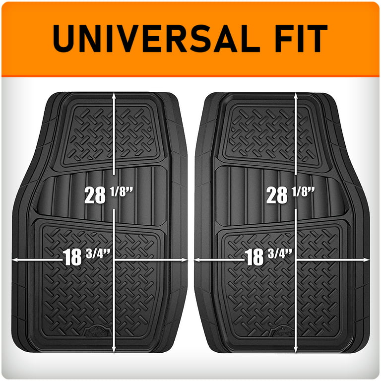 Armor All 2 Piece All-Weather Rubber Truck Floor Mats Black, 78830WDC 