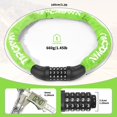 thumbnail image 2 of Candado con cadena para bicicleta Topcrown de alta seguridad, 1,45 kg, 1 m, verde neón, 2 of 6