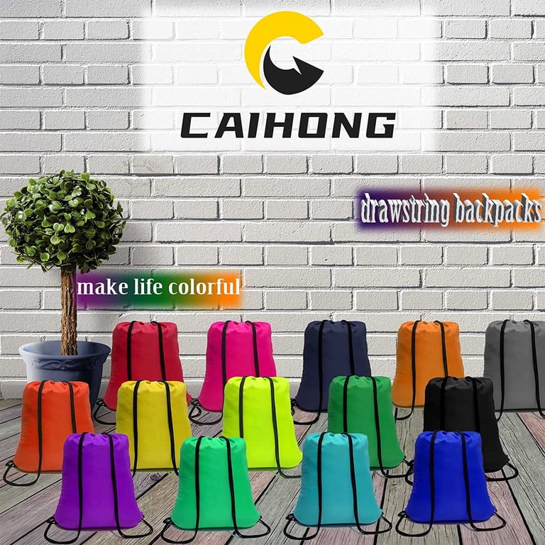 CAIHONG Drawstring Bags Bulk, 60 Pcs, Lightweight Polyester 
