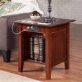 thumbnail image 2 of Leo & Lacey Modern Wood End Table w/ USB Charging Ports in Walnut, 2 of 9