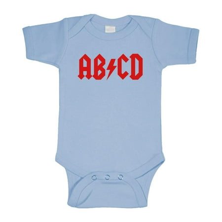 

ABCD - rock parody spelling joke - Unisex Cotton Romper Baby Bodysuit Lt Blue 18m